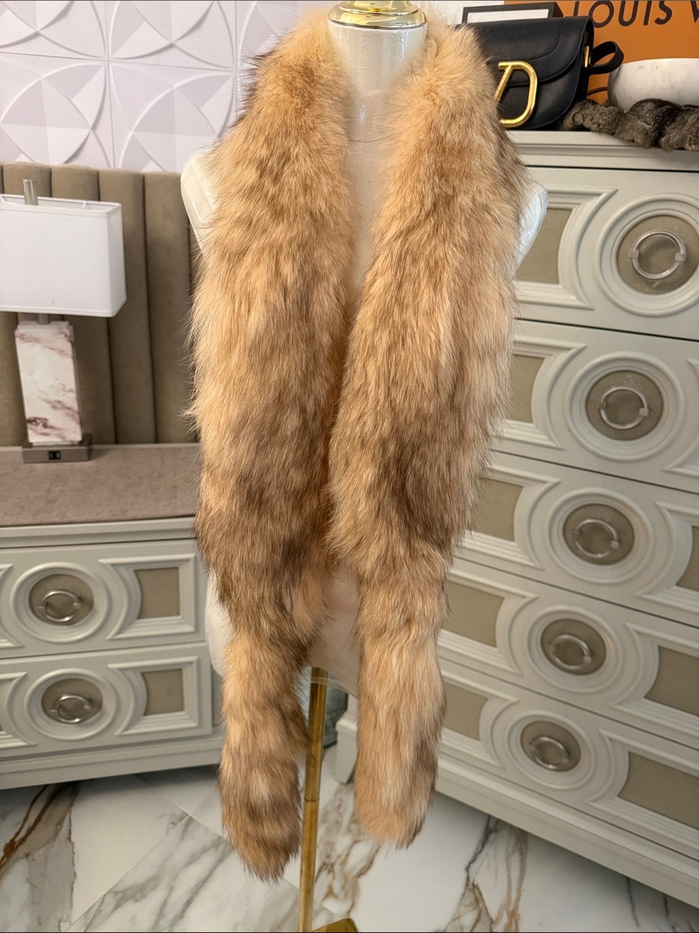 Real Fox fur long scarf